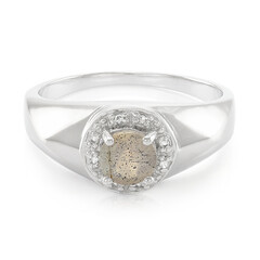 Anello da uomo in argento con Spectrolite