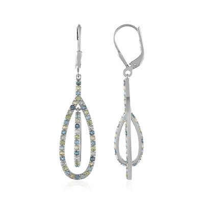 Orecchini in argento con Topazio Blu Londra (KM by Juwelo)