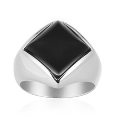Anello in argento con Agata Nera