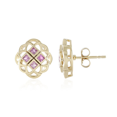 Orecchini in oro con Zaffiro Ceylon Rosa