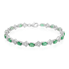 Bracciale in argento con Smeraldo Zambia