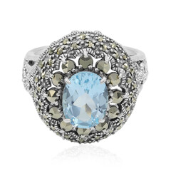 Anello in argento con Topazio Blu Cielo