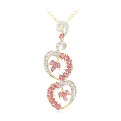 Collana in oro con Zaffiro Padparadscha (non riscaldato) (AMAYANI)