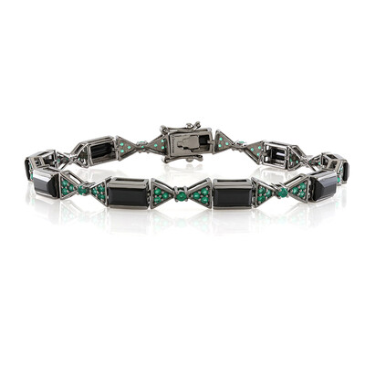 Bracciale in argento con Spinello Nero (KM by Juwelo)