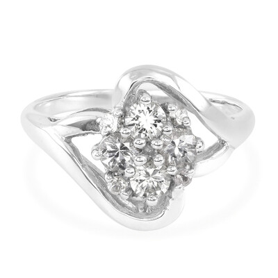 Anello in argento con Zaffiro Bianco