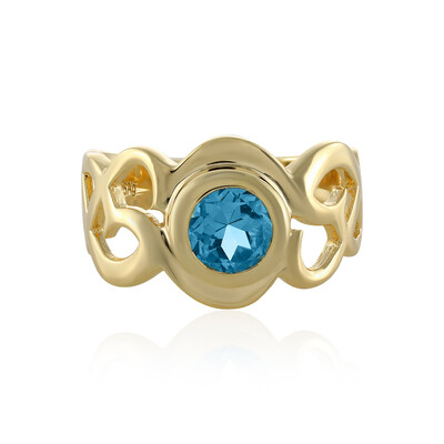 Anello in argento con Topazio Blu Svizzero