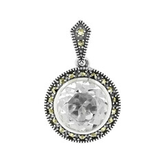 Ciondolo in argento con Topazio Bianco