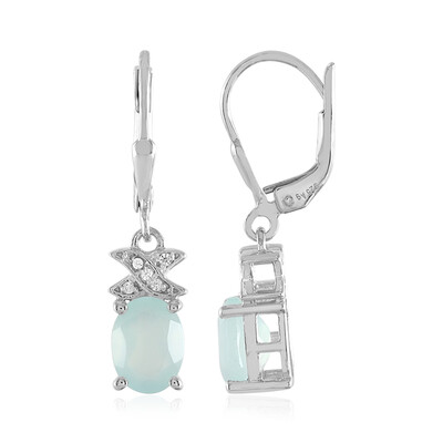 Orecchini in argento con Calcedonio Acqua