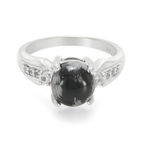 Anello in argento con Ossidiana Fiocco di Neve