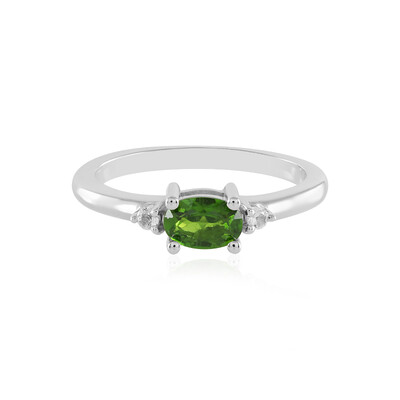 Anello in argento con Diopside Russo