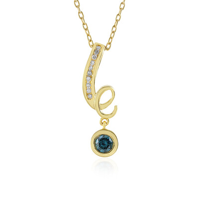 Collana in argento con Diamante Blu I3