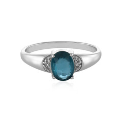 Anello in argento con Cianite Blu Foglia di Tè