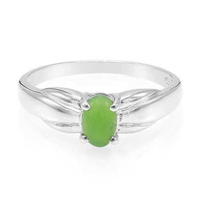 Anello in argento con Crisoprasio Imperiale