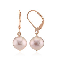 Orecchini in argento con Perla Ming Porpora (TPC)