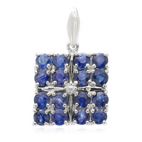 Ciondolo in argento con Zaffiro Blu