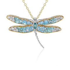 Collana in argento con Fluoroapatite Verde (Gems en Vogue)