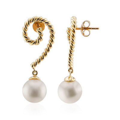 Orecchini in oro con Perla d'Acqua Dolce Bianca (TPC)