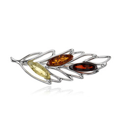 Spilla in argento con Ambra