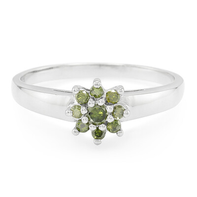 Anello placcato in platino con Diamante Fancy