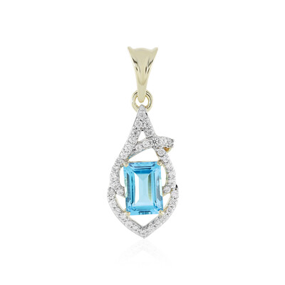 Ciondolo in oro con Topazio Blu Svizzero (Adela Gold)