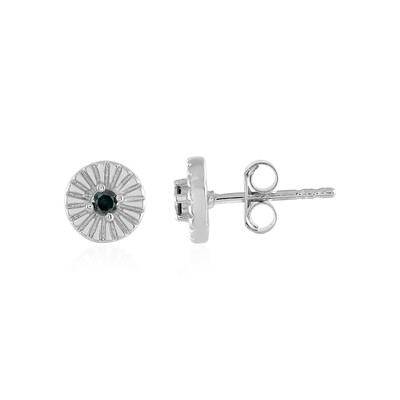 Orecchini in argento con Diamante Blu I3