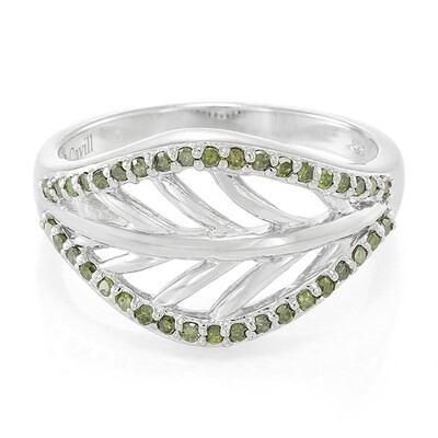 Anello placcato in platino con Diamante Fancy