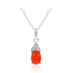 Collana in argento con Opale Rosso dell'Etiopia