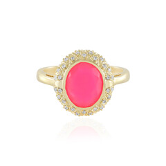 Anello in argento con Opale Rosa dell'Etiopia