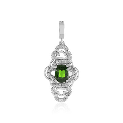 Ciondolo in argento con Diopside Russo