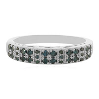 Anello in argento con Diamante Blu I3