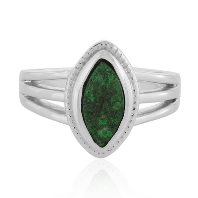 Anello in argento con Uvarovite