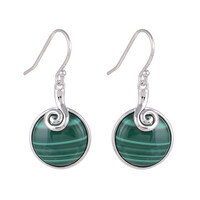 Orecchini in argento con Malachite