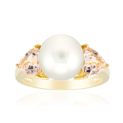 Anello in oro con Perla Bianca dei Mari del Sud (Michelle Albala)