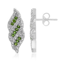 Orecchini in argento con Diopside Russo