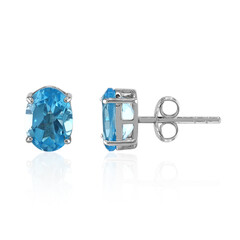 Orecchini in argento con Topazio Blu Svizzero