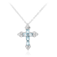 Collana in argento con Topazio Blu Cielo
