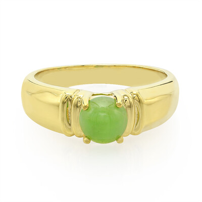 Anello da uomo placcato in oro con Crisoprasio Imperiale