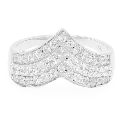 Anello in argento con Zaffiro Bianco