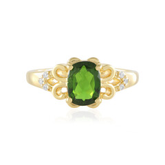 Anello in argento con Diopside Russo