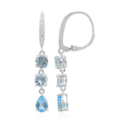 Orecchini in argento con Topazio Blu Svizzero