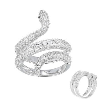 Anello in argento con Topazio Bianco