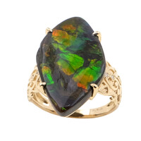 Anello in oro con Ammolite (de Melo)