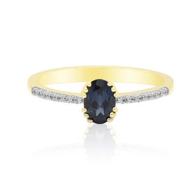 Anello in oro con Spinelli Blu