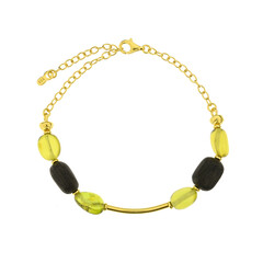 Bracciale in argento con Ambra Verde Colombiana