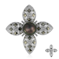 Spilla in argento con Perla Tahitiana (Annette classic)