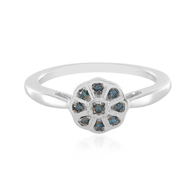 Anello in argento con Diamante Blu I2