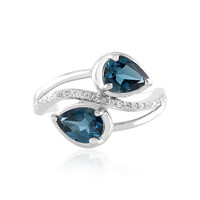 Anello in argento con Topazio Blu Londra