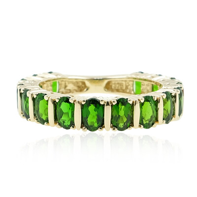 Anello in oro con Diopside Russo