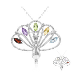 Collana in argento con Granato Mozambico