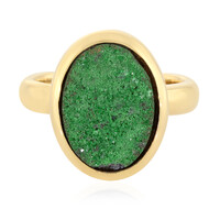 Anello placcato in oro con Uvarovite